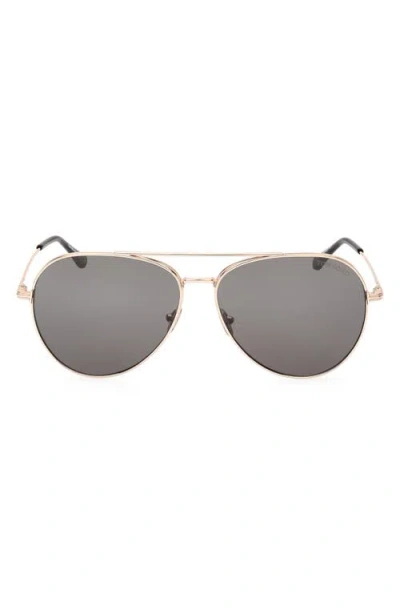 Tom Ford Dashel 62mm Oversize Pilot Sunglasses In Gray