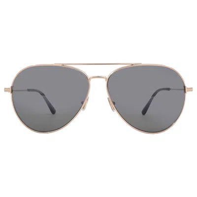 Tom Ford Dashel Smoke Pilot Unisex Sunglasses Ft0996 28a 62 In Gold
