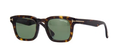 Pre-owned Tom Ford Dax Ft 0751 Dark Havana/green (52n) Sunglasses