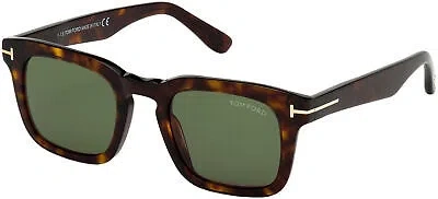 Pre-owned Tom Ford Dax Ft 0751 Havana/green 50/22/145 Unisex Sunglasses