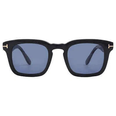 Pre-owned Tom Ford Dax Polarized Blue Square Men's Sunglasses Ft0751 01v 48 Ft0751 01v 48
