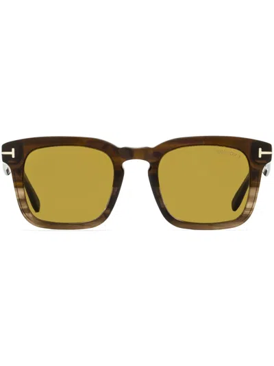 Tom Ford Dax Square-frame Sunglasses In Brown