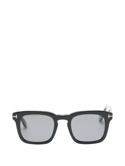 Pre-owned Tom Ford Dax Square-frame Sunglasses In Black