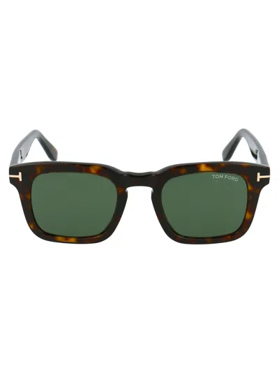 Tom Ford Dax Sunglasses In 52n Avana Scura / Verde
