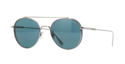 Pre-owned Tom Ford Declan Ft 0826 Shiny Ruthenium/blue (12v) Sunglasses