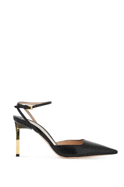 Tom Ford Women's Cocco Print Slingback Dãcol In Black