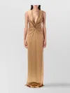 Tom Ford Twist-neck Sleeveless Gown In Brown