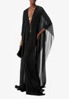 Tom Ford Deep V-neck Maxi Kaftan In Black