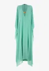 Tom Ford Deep V-neck Maxi Kaftan In Green