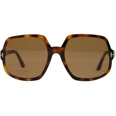 Pre-owned Tom Ford Delphine-02 Ft0992 52e Brown Sunglasses