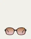 Tom Ford Round Havana Acetate Sunglasses In Brown