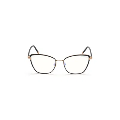 Tom Ford Ladies Black Square Eyeglass Frames Ft5740-b 1 In Burgundy