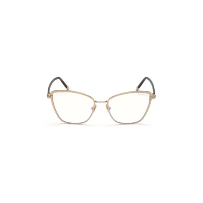 Tom Ford Ladies Gold Tone Square Eyeglass Frames Ft5740-b 28