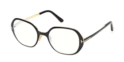 Tom Ford Demo Geometric Ladies Eyeglasses Ft6137-b 001 52 In Black