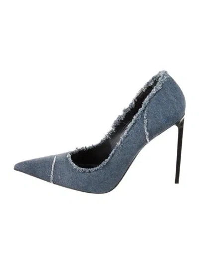 Pre-owned Tom Ford Denim Distressed Accents Pumps In Multi