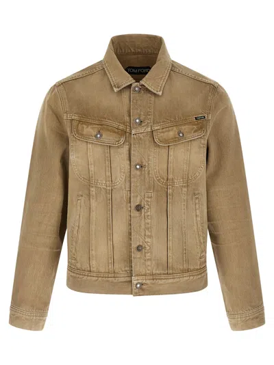 Tom Ford Denim Jacket In Neutral