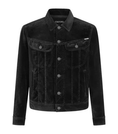 Tom Ford Icon Slim-fit Cotton-velvet Jacket In Black