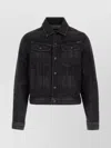 Tom Ford Denim Jacket With Long Sleeves And Adjustable Waist Tabs In Black