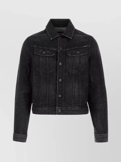 TOM FORD DENIM JACKET WITH LONG SLEEVES AND ADJUSTABLE WAIST TABS