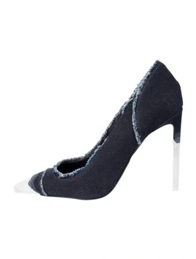 Pre-owned Tom Ford Denim Raw-edge Trim Pumps In Blue