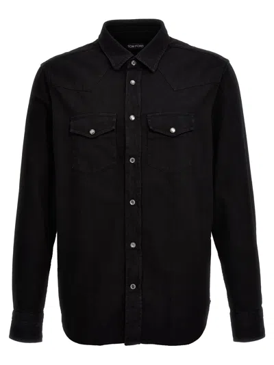 Tom Ford Denim Shirt In Black