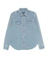Tom Ford Light Blue Western Panel Shirt With Flap Pockets In Blue