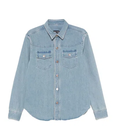 TOM FORD TOM FORD BUTTON-UP DENIM SHIRT