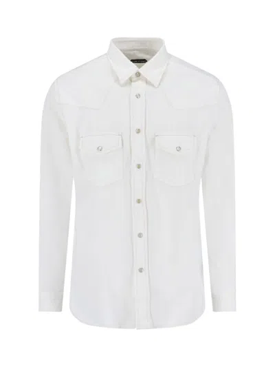 Tom Ford Denim Shirt In White