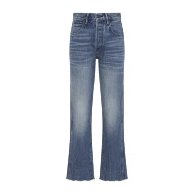 Tom Ford Denim Stonewashed Melanie Straight Trousers In Blue