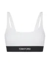 Tom Ford White Bralette With Contrasting Logo Print In Modal Stretch Woman In White