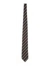 Tom Ford Diagonal Striped Silk Tie With Refined Texture In Brown
