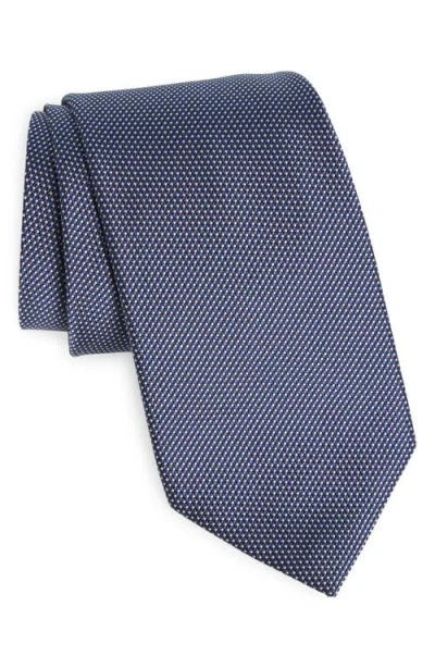 Tom Ford Diagonal Weave Mulberry Silk Tie In Avian Blue