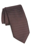 Tom Ford Diagonal Weave Mulberry Silk Tie In Burgundy