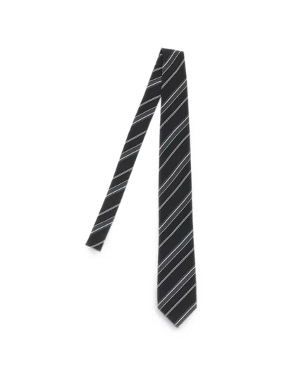 Tom Ford Diagonal-striped Silk Tie In Black