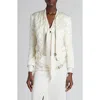 Tom Ford Quilted Silk Zip Jacket In Grunge White