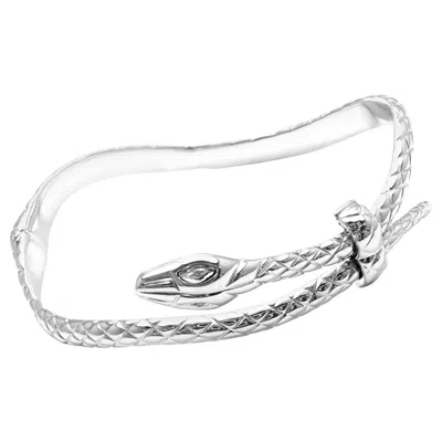 Pre-owned Tom Ford Diamond Snake White Gold Bangle Bracelet