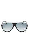 Tom Ford Mens Black Matte Dimitry Aviator Sunglasses In Black/blue