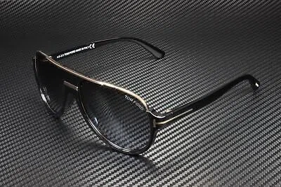 Pre-owned Tom Ford Dimitry Ft0334 01p Shiny Black Gradient Green 59 Mm Men's Sunglasses