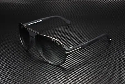 Pre-owned Tom Ford Dimitry Ft0334 02w Matte Black Gradient Blue 59 Mm Men's Sunglasses