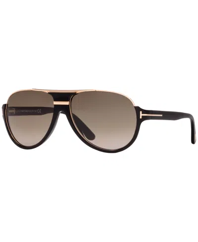 Tom Ford Dimitry Sunglasses, Ft0334 In Black,green Gradient
