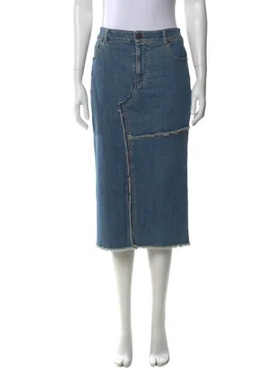 Pre-owned Tom Ford Distressed Accents Knee-length Skirt In Blue
