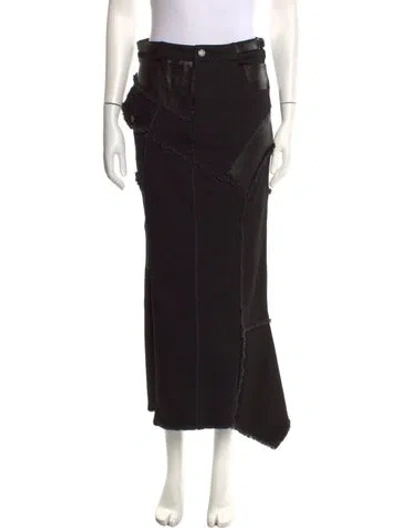 Pre-owned Tom Ford Distressed Accents Midi Length Skirt W/ Tags In Black