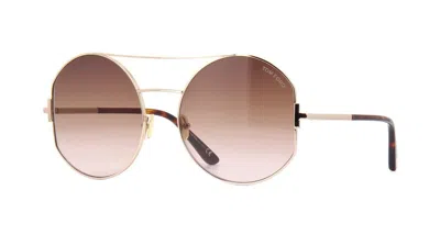 Pre-owned Tom Ford Dolly Ft 0782 Gold/brown Shaded (28f) Sunglasses