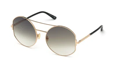 Pre-owned Tom Ford Dolly Ft 0782 Shiny Rose Gold/grey Shaded (28b) Sunglasses
