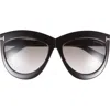 Tom Ford Doris 59mm Shield Sunglasses In Black