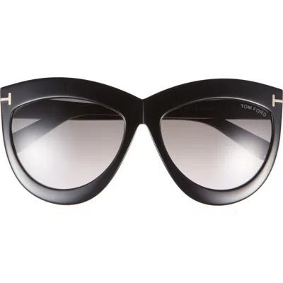 Tom Ford Doris 59mm Shield Sunglasses In Black
