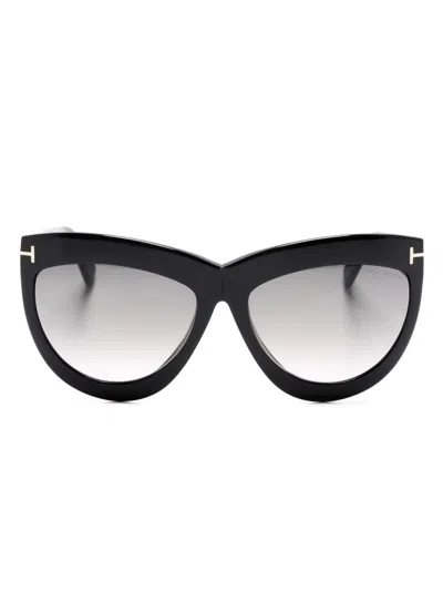 Tom Ford Doris Oversize-frame Sunglasses In 黑色