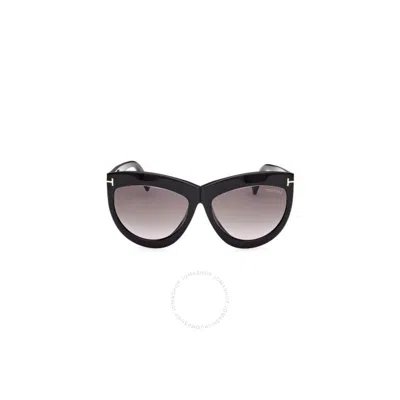 Tom Ford Doris Smoke Gradient Cat Eye Ladies Sunglasses Ft1112 01b 59 In Black