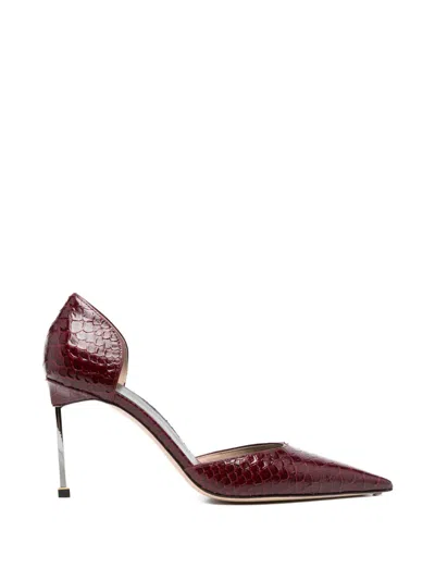 Tom Ford D'orsay Heeled Pumps In Burgundy