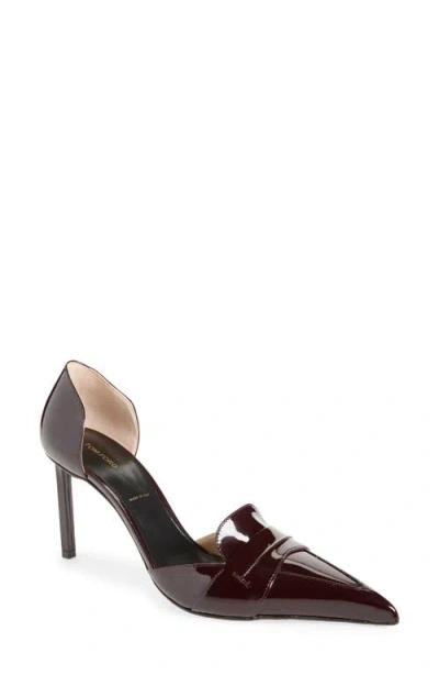 Tom Ford D'orsay Loafer Pointed Toe Pump In Red
